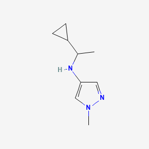 molecular formula C9H15N3 B13263253 N-(1-cyclopropylethyl)-1-methyl-1H-pyrazol-4-amine 