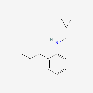molecular formula C13H19N B13263281 N-(cyclopropylmethyl)-2-propylaniline 