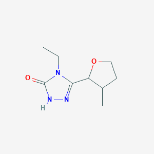 molecular formula C9H15N3O2 B13263290 4-Ethyl-3-(3-methyloxolan-2-yl)-4,5-dihydro-1H-1,2,4-triazol-5-one 