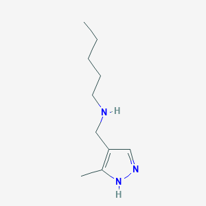 molecular formula C10H19N3 B13263298 [(3-Methyl-1H-pyrazol-4-yl)methyl](pentyl)amine 