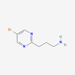 molecular formula C7H10BrN3 B13263310 3-(5-Bromopyrimidin-2-yl)propan-1-amine 