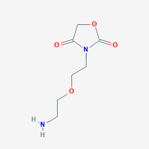 molecular formula C7H12N2O4 B13263311 3-[2-(2-Aminoethoxy)ethyl]-1,3-oxazolidine-2,4-dione 
