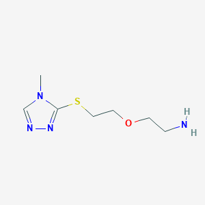 molecular formula C7H14N4OS B13263319 2-{2-[(4-methyl-4H-1,2,4-triazol-3-yl)sulfanyl]ethoxy}ethan-1-amine 