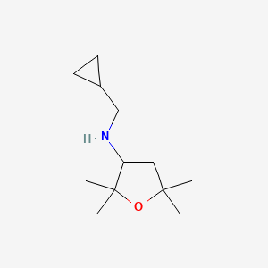 molecular formula C12H23NO B13263335 N-(cyclopropylmethyl)-2,2,5,5-tetramethyloxolan-3-amine 