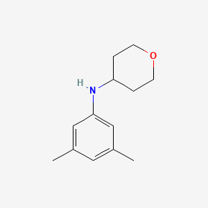 molecular formula C13H19NO B13263343 N-(3,5-dimethylphenyl)oxan-4-amine 
