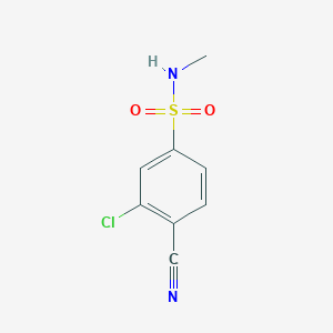 molecular formula C8H7ClN2O2S B13263351 3-Chloro-4-cyano-N-methylbenzene-1-sulfonamide 