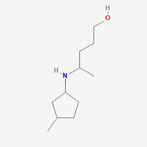 molecular formula C11H23NO B13263355 4-[(3-Methylcyclopentyl)amino]pentan-1-ol 