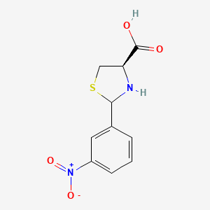 molecular formula C10H10N2O4S B13263365 (4R)-2-(3-nitrophenyl)-1,3-thiazolidine-4-carboxylic acid CAS No. 222404-28-6