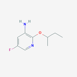 molecular formula C9H13FN2O B13263384 2-(Butan-2-yloxy)-5-fluoropyridin-3-amine 