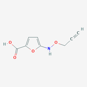 molecular formula C8H7NO4 B13263385 5-[(Prop-2-yn-1-yloxy)amino]furan-2-carboxylic acid 