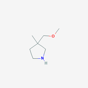 molecular formula C7H15NO B13263398 3-(Methoxymethyl)-3-methylpyrrolidine 
