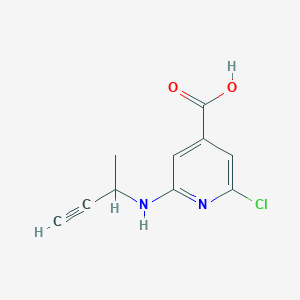 molecular formula C10H9ClN2O2 B13263403 2-[(But-3-yn-2-yl)amino]-6-chloropyridine-4-carboxylic acid 