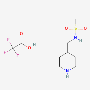 molecular formula C9H17F3N2O4S B13263413 N-(Piperidin-4-ylmethyl)methanesulfonamide, trifluoroacetic acid 