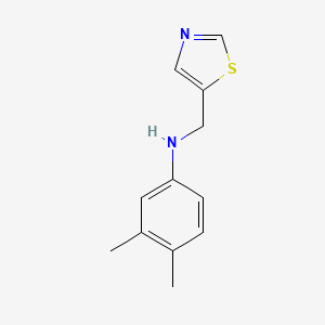 molecular formula C12H14N2S B13263431 3,4-dimethyl-N-(1,3-thiazol-5-ylmethyl)aniline 
