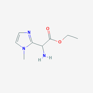 molecular formula C8H13N3O2 B13263472 ethyl 2-amino-2-(1-methyl-1H-imidazol-2-yl)acetate 