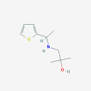 molecular formula C10H17NOS B13263490 2-Methyl-1-{[1-(thiophen-2-yl)ethyl]amino}propan-2-ol 