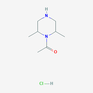 molecular formula C8H17ClN2O B13263494 1-(2,6-Dimethylpiperazin-1-yl)ethan-1-one hydrochloride 
