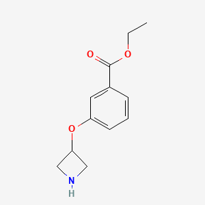 molecular formula C12H15NO3 B1326350 Ethyl 3-(3-azetidinyloxy)benzoate CAS No. 954223-92-8