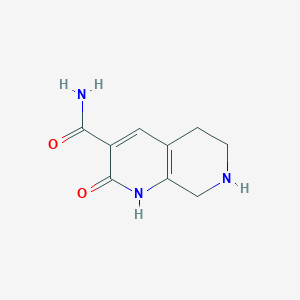 molecular formula C9H11N3O2 B13263505 2-Oxo-1,2,5,6,7,8-hexahydro-1,7-naphthyridine-3-carboxamide 