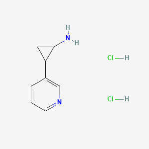 molecular formula C8H12Cl2N2 B13263508 2-(Pyridin-3-yl)cyclopropan-1-amine dihydrochloride 