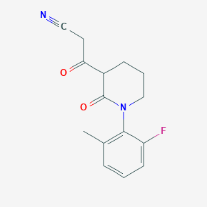 molecular formula C15H15FN2O2 B13263529 3-[1-(2-Fluoro-6-methylphenyl)-2-oxopiperidin-3-yl]-3-oxopropanenitrile 