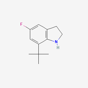molecular formula C12H16FN B13263540 7-tert-Butyl-5-fluoro-2,3-dihydro-1H-indole 