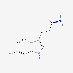 molecular formula C12H15FN2 B13263557 (2R)-4-(6-Fluoro-1H-indol-3-yl)butan-2-amine 