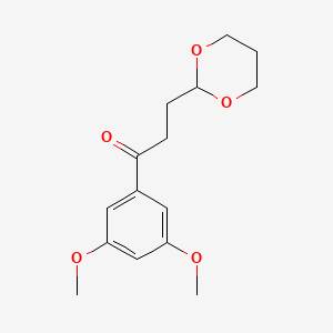 molecular formula C15H20O5 B1326356 1-(3,5-Dimethoxyphenyl)-3-(1,3-dioxan-2-yl)propan-1-one CAS No. 884504-44-3