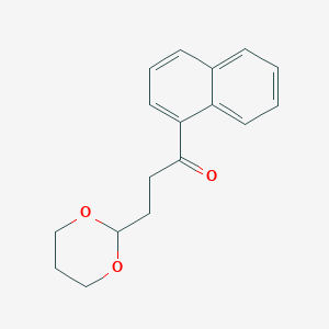 molecular formula C17H18O3 B1326357 3-(1,3-Dioxan-2-YL)-1'-propionaphthone CAS No. 898756-26-8