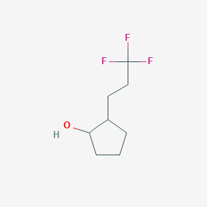 molecular formula C8H13F3O B13263573 2-(3,3,3-Trifluoropropyl)cyclopentan-1-OL 