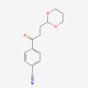 B1326360 4'-Cyano-3-(1,3-dioxan-2-YL)propiophenone CAS No. 898756-72-4