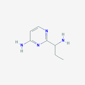 molecular formula C7H12N4 B13263620 2-(1-Aminopropyl)pyrimidin-4-amine 
