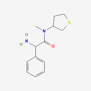molecular formula C13H18N2OS B13263662 2-amino-N-methyl-2-phenyl-N-(thiolan-3-yl)acetamide 