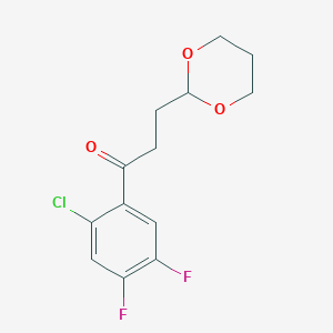 B1326367 2'-Chloro-4',5'-difluoro-3-(1,3-dioxan-2-yl)-propiophenone CAS No. 898757-29-4