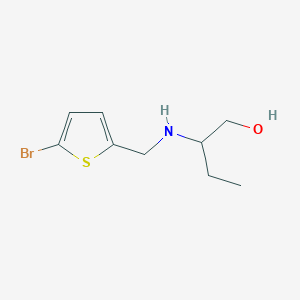 molecular formula C9H14BrNOS B13263684 2-{[(5-Bromothiophen-2-yl)methyl]amino}butan-1-ol 