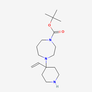 molecular formula C17H31N3O2 B13263692 tert-Butyl 4-(4-ethenylpiperidin-4-yl)-1,4-diazepane-1-carboxylate 