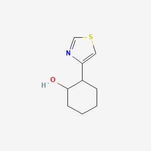 molecular formula C9H13NOS B13263702 2-(1,3-Thiazol-4-yl)cyclohexan-1-ol 