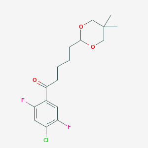 molecular formula C17H21ClF2O3 B1326371 4'-Chloro-2',5'-difluoro-5-(5,5-dimethyl-1,3-dioxan-2-YL)valerophenone CAS No. 898757-44-3