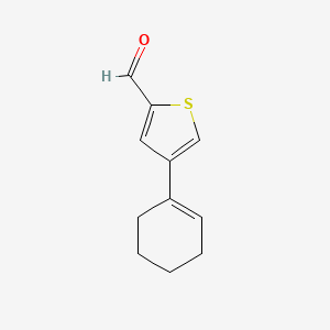 molecular formula C11H12OS B13263710 2-Thiophenecarboxaldehyde, 4-(1-cyclohexen-1-yl)- 