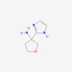 molecular formula C7H11N3O B13263713 3-(1H-Imidazol-2-yl)oxolan-3-amine 