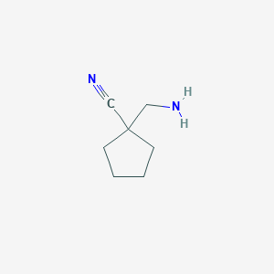 molecular formula C7H12N2 B13263717 1-(Aminomethyl)cyclopentane-1-carbonitrile 