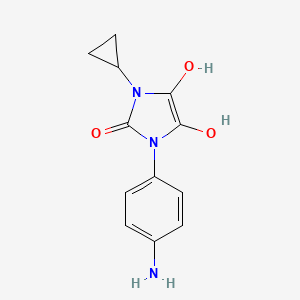 molecular formula C12H13N3O3 B13263723 1-(4-aminophenyl)-3-cyclopropyl-4,5-dihydroxy-1,3-dihydro-2H-imidazol-2-one 