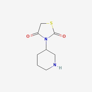 molecular formula C8H12N2O2S B13263726 3-(Piperidin-3-yl)-1,3-thiazolidine-2,4-dione 