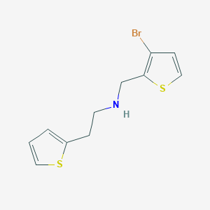 molecular formula C11H12BrNS2 B13263749 [(3-Bromothiophen-2-yl)methyl][2-(thiophen-2-yl)ethyl]amine 