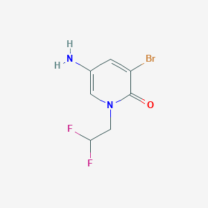 molecular formula C7H7BrF2N2O B13263756 5-Amino-3-bromo-1-(2,2-difluoroethyl)-1,2-dihydropyridin-2-one 