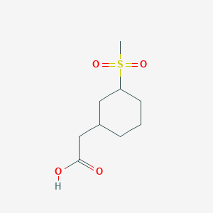 molecular formula C9H16O4S B13263761 2-(3-Methanesulfonylcyclohexyl)acetic acid 