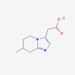 molecular formula C10H14N2O2 B13263774 2-{7-methyl-5H,6H,7H,8H-imidazo[1,2-a]pyridin-3-yl}acetic acid 