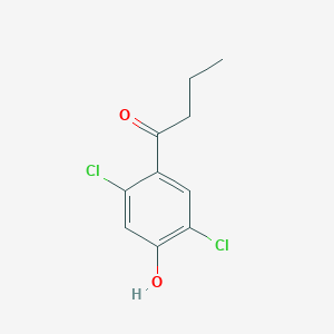 molecular formula C10H10Cl2O2 B13263789 1-(2,5-Dichloro-4-hydroxyphenyl)butan-1-one 