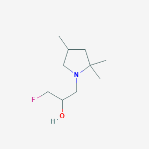 molecular formula C10H20FNO B13263820 1-Fluoro-3-(2,2,4-trimethylpyrrolidin-1-yl)propan-2-ol 