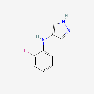 molecular formula C9H8FN3 B13263825 N-(2-Fluorophenyl)-1H-pyrazol-4-amine 